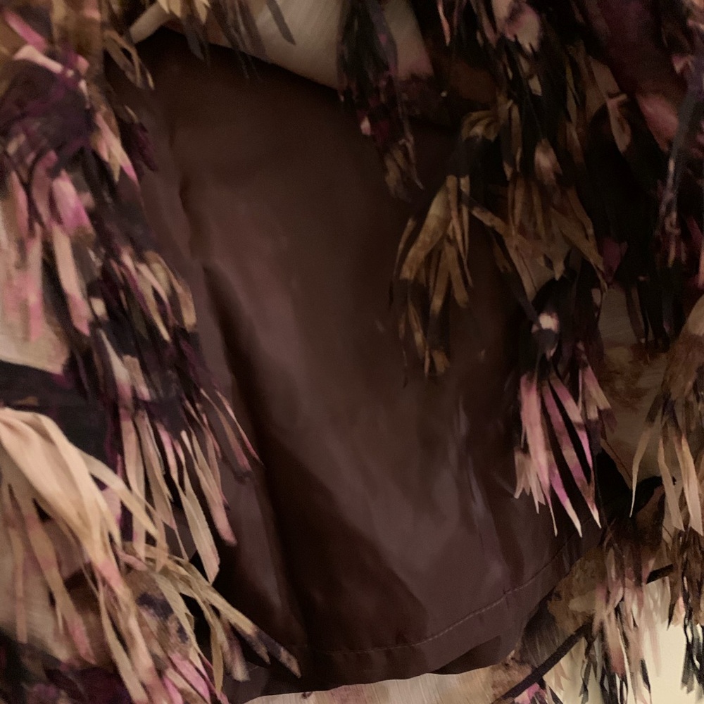 NWT Ann Taylor Women’s Fringe Skirt in Maroon/Beige - Picture 9 of 9